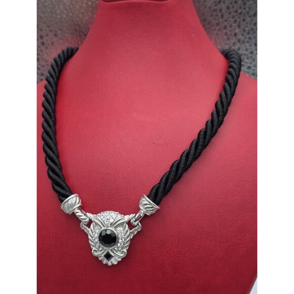 Estate Judith Ripka 925 Sterling Silver Black Spinel 3-Piece Necklace Set - Picture 1 of 16